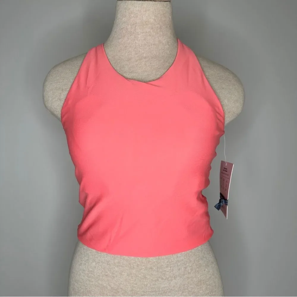 Athleta Girl High Neck Crop Tankini Coral Color Size XXL/16